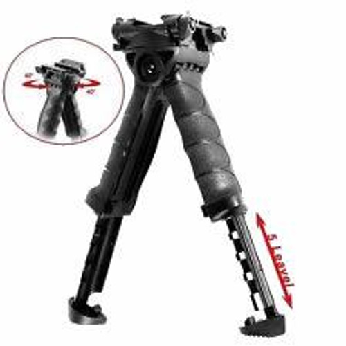 Tactical Style Height Adjustable Bi-pod / Grip with 2 axis Rotating Around X-Y,  Shipping from MI for USA customers