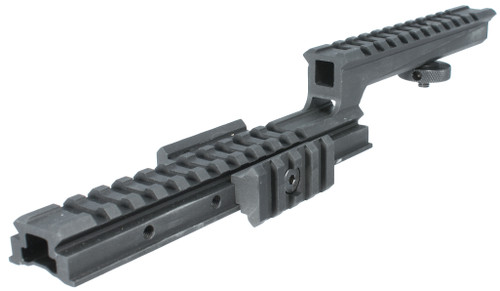 AR15 Double deck carry handle mount with two side rails /  Gooseneck Z Mount,  Total 22 Slots on Top  AR15 Double deck carry handle mount with two side rails /  Gooseneck Z Mount,  Total 22 Slots on Top