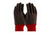 Regular Weight Polyester/Cotton Jersey Glove with Fleece Lining - Red Knit Wrist (S750RKW)
