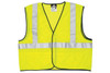 Safety Vest, Economy Class 2 Mesh, 2" Silver Reflective, Hook & Loop Front, 3 Pockets, Lime (SVCL2ML)