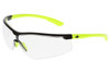 Klondike® KD7 Series Black Frame, Hi-Vis Lime Temples Extremely Low Profile and Lightweight Zero Removable Parts Clear MAX36® Lens (STKD720DC)