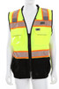 Premium Surveyor Safety Vest, Class 2, 3" Orange Stripes, Lime (SSURVCL2LS)