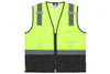 Safety Vest, Class 2, Mesh, Zipper Front, Lower Black Bottom (SCL2MLSZ)