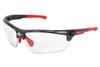 Dominator™ DM3, Gun Metal Color Frame, Red TPR, Clear Max6™ Anti-Fog lens coating (STDM1310PF) MCR Safety DM1310PF