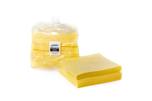 Hazmat Absorbent Pads, Absorbs 25.2 gallons, 100 Count, 15
