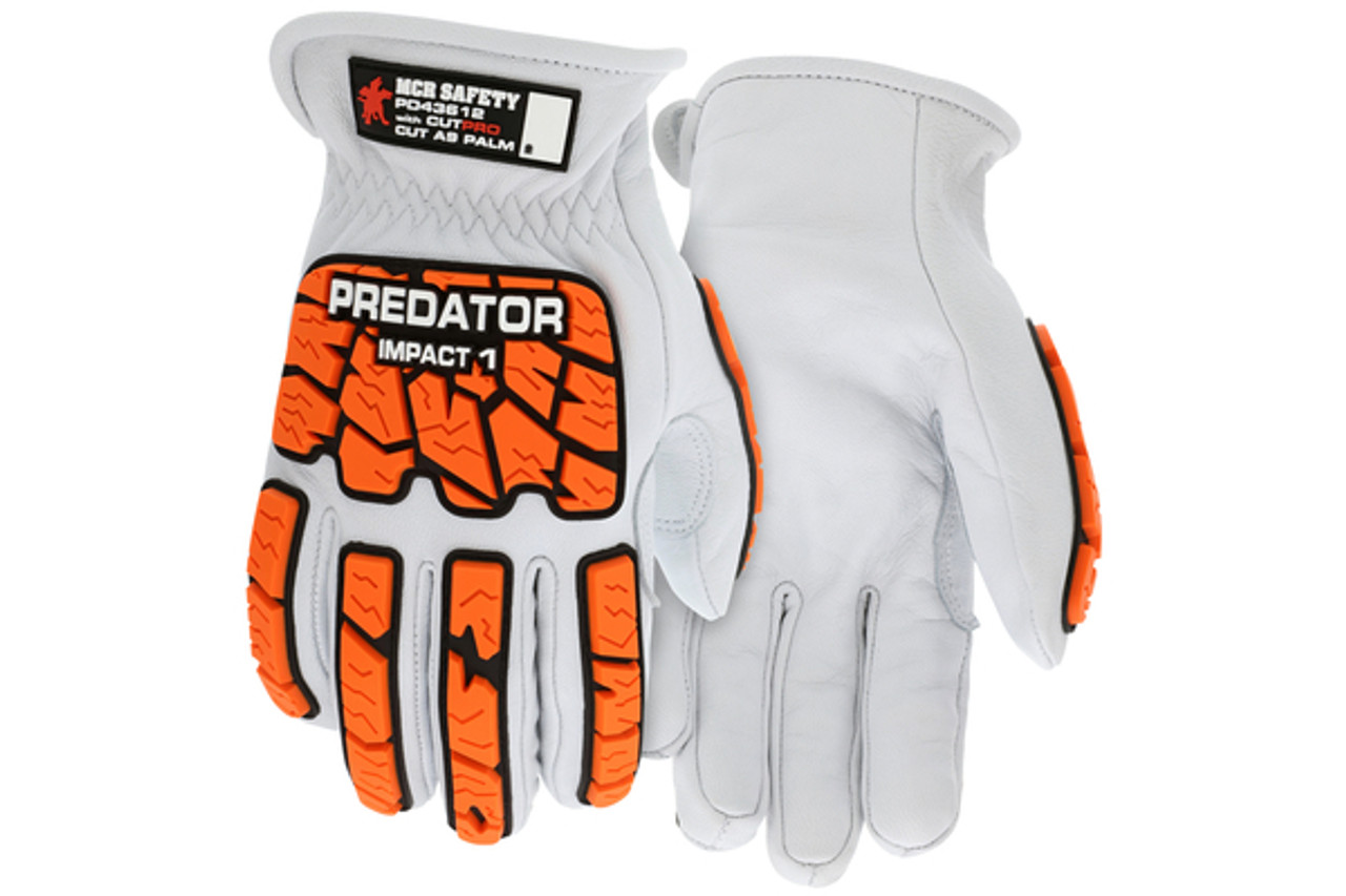 White/Black Goatskin Mechanics Work Gloves