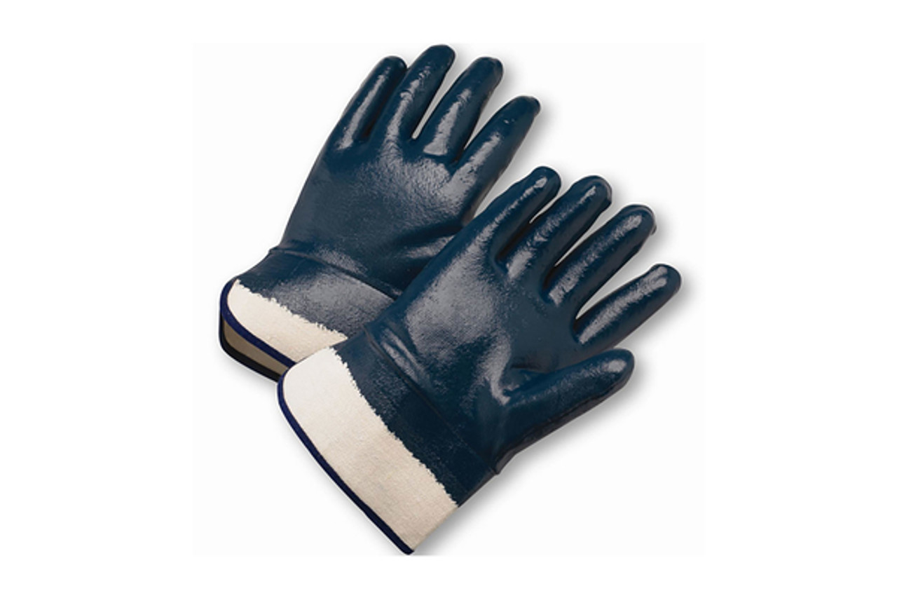 Nitrile Dipped Glove with Jersey Liner & Heavyweight Smooth Grip on Full  Hand - Safety Cuff