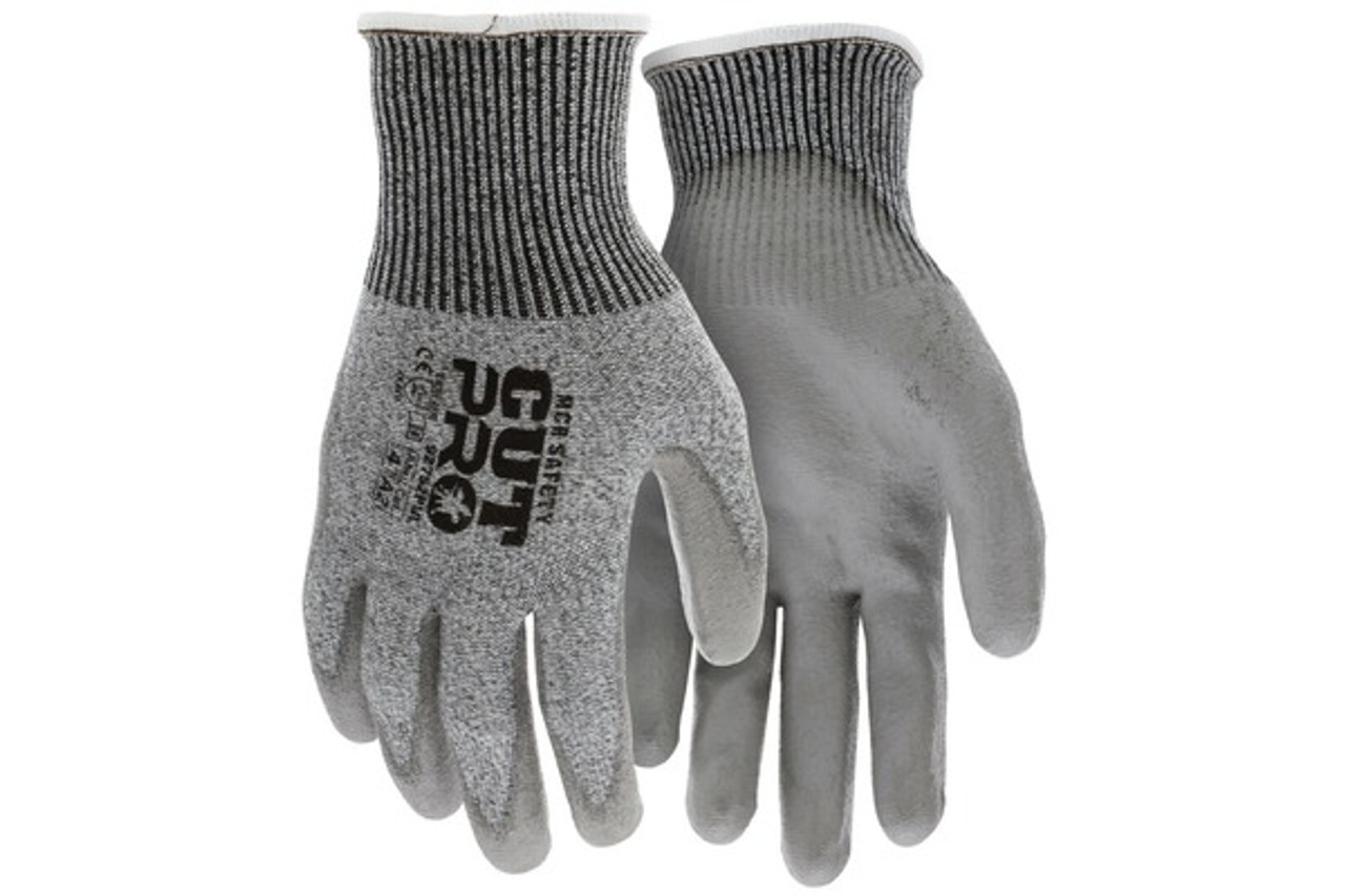 Cut Resistant Gloves PU Coated Level C Grey Black Palm | Beeswift