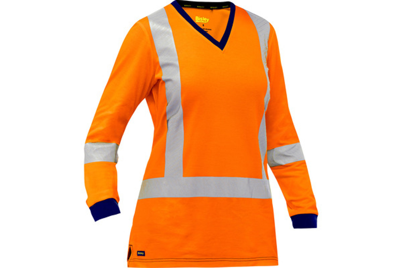 Bisley® Women's Class 3 X-Back Women's Long Sleeve Shirt, Orange