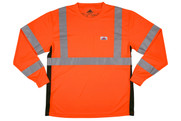 Class 3 T-shirt Long Sleeve, Birdseye Mesh Fabric, Left Chest Pocket, Orange (SLSTSCL3MO) Class 3 T-shirt Long Sleeve, Birdseye Mesh Fabric, Left Chest Pocket, Orange (SLSTSCL3MO)