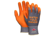 Hi-Visibility Palm Work Gloves, 15 Gauge, Nitrile Foam Palm, Watch Your Hands Logo (SGSS96790HVI)