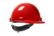Dynamic Dom™ Cap Style Smooth Dome Hard Hat with HDPE Shell, 4-Point Textile Suspension and Swing Wheel-Ratchet Adjustment, Red (S280HP341SR15)