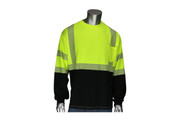 Class 3 Long Sleeve Shirt with Black Bottom, Segmented Reflectors, Lime (S3131280BLY) Class 3 Long Sleeve Shirt with Black Bottom, Segmented Reflectors, Lime (S3131280BLY)