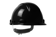 Logan™ Short Brim, Vented, Cap Style Hard Hat with HDPE Shell, 4-Point Textile Suspension and Wheel Ratchet Adjustment, Black (S280HP1141RSPV11)