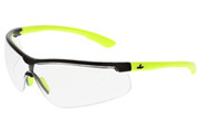 Klondike® KD7 Series Black Frame, Hi-Vis Lime Temples Extremely Low Profile and Lightweight Zero Removable Parts Clear MAX6® Lens