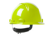 Logan™ Vented, Type II, Short Brim Cap Style Hard Hat with HDPE Shell, 4-Point Textile Suspension and Wheel Ratchet Adjustment, Hi-Vis yellow (S280HP1142RSPV44)