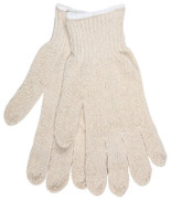 String Knit Work Gloves 7 Gauge Regular Weight Natural 60% Cotton 40% Polyester Hemmed Cuff