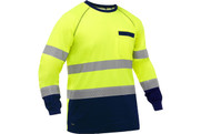 Bisley® Class 3 Long Sleeve Shirt with Navy Bottom, Lime (S313M6118TYN)