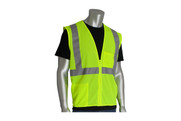 Class 2 Two Pocket Zipper Mesh Vest, Lime