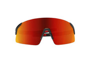 Site Boss Enhanced Coverage Frameless Safety Glasses, with Black Temples, Fire Mirror Plus PRO Polarized High Contrast Lens, and Anti-Scratch Coating (S250400016 )