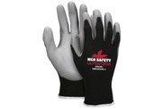 Gray PU Dipped Palm and Fingers, 15 Gauge Black Nylon Shell (SGSS96695)