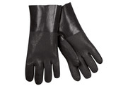 Double Dip Sandy Black PVC, 12" Industry Standard, Jersey Lined, Guantlet Cuff (SGSS6512SJ)