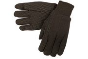 Brown Jersey Glove, Plastic Dotted Palms (SGC7800)