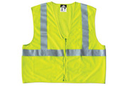 Safety Vest, Class 2, Mesh, Zipper, 2 Pockets, Lime (SVCL2MLP)