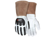 Welding Leather Gloves, Premium Goatskin, 5" Cowskin Cuff, Thinsulate Lined