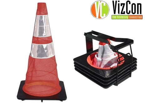 Spring Cones and Tote System, 5 28" Cones, 5LB Base, 1 Carry Tote (SVIZQN5NO28R5) Spring Cones and Tote System, 5 28" Cones, 5LB Base, 1 Carry Tote (SVIZQN5NO28R5)