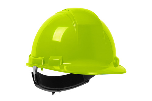 Whistler™ Vented, Cap Style Hard Hat with HDPE Shell, 4-Point Textile Suspension and Wheel Ratchet Adjustment, Hi Vis Yellow/Lime (S280HP241RV44)