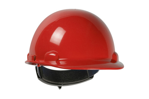Dynamic Dom™ Cap Style Smooth Dome Hard Hat with HDPE Shell, 4-Point Textile Suspension and Wheel-Ratchet Adjustment, Red (S280HP341R15)