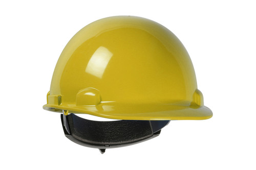 Dynamic Dom™ Cap Style Smooth Dome Hard Hat with HDPE Shell, 4-Point Textile Suspension and Wheel-Ratchet Adjustment, Yellow (Copy of S280HP341R02)