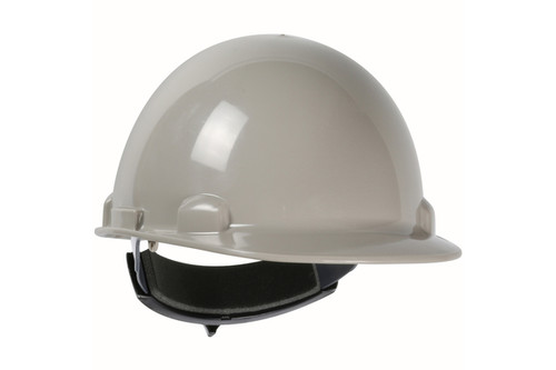 Dynamic Dom™ Cap Style Smooth Dome Hard Hat with HDPE Shell, 4-Point Textile Suspension and Wheel-Ratchet Adjustment, Gray (S280HP341R09)