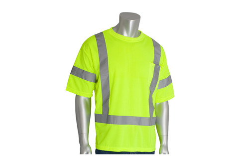 Class 3 Short Sleeve Shirt, Birdseye Mesh, Lime (S313CNTSELY)