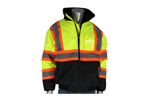 Value Two-Ton Black Bottom Bomber Jacket, Class 3, Lime (S3331745LY)