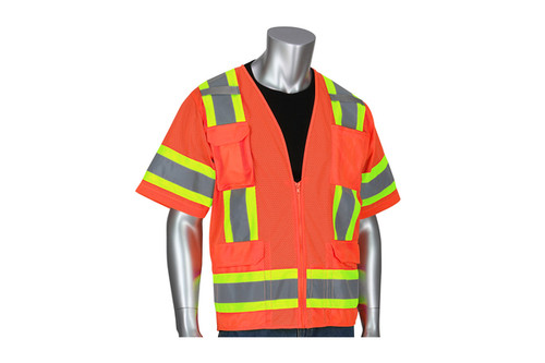 Surveyor Class 3 Vest, Mesh, 11 Pocket, Orange