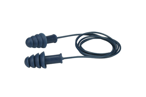 Metal Detectable Reusable Earplugs, NRR 27, 100 pair per box (S267HPR410D)