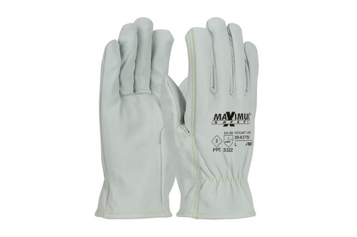 Boss® Xtreme AR/FR Top Grain Goatskin Leather Drivers Glove with Kevlar® Lining - Straight Thumb, Cut Resistance A2 (S09K3750)