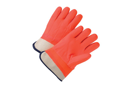 Insulated PVC Dipped Glove with Jersey Liner and Rough Finish - Rubberized Safety Cuff