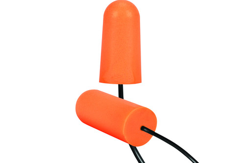 Mega Bullet™ Plus Disposable Soft Polyurethane Foam Corded Ear Plugs - NRR 33, 200 pair per box (S267HPF810C)