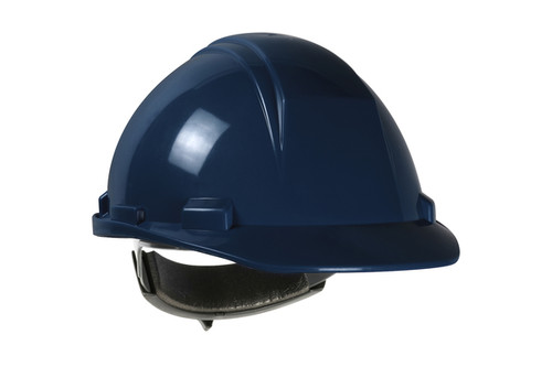 Mont-Blanc™ Type II, Cap Style Hard Hat with HDPE Shell, 4-Point Textile Suspension and Wheel Ratchet Adjustment, Dark Blue (280HP542R08)
