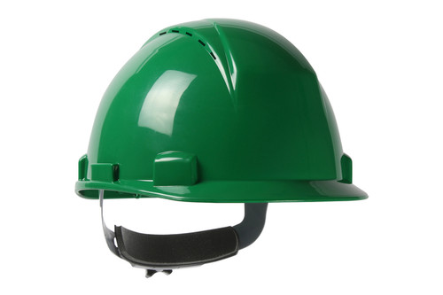 Logan™ Short Brim, Vented, Cap Style Hard Hat with HDPE Shell, 4-Point Textile Suspension and Wheel Ratchet Adjustment, Green (S280HP1141RSPV04)