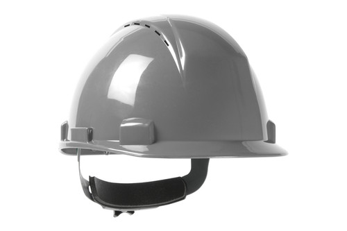 Logan™ Short Brim, Vented, Cap Style Hard Hat with HDPE Shell, 4-Point Textile Suspension and Wheel Ratchet Adjustment, Gray (S280HP1141RSPV09)