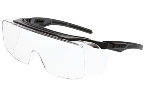 Klondike® OTG Series Over the Glass Safety Glasses Clear MAX6® Anti-Fog Lens Black Frame and Black Temples 3 Position Adjustable Temple Length