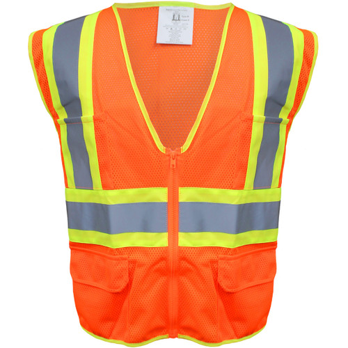 Class 2 Vest, Mesh, Zipper Front (S3MF9600)