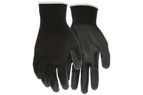 13 Gauge Black Polyester Shell Black Polyurethane (PU) Palm and Fingertips, No Logo (SGSSB96699)