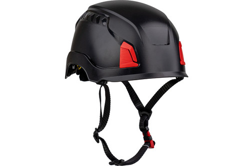Traverse™ Industrial Climbing Helmet with Mips® Technology, ABS Shell, EPS Foam Impact Liner, HDPE Suspension, Wheel Ratchet Adjustment and 4-Point Chin Strap, Black