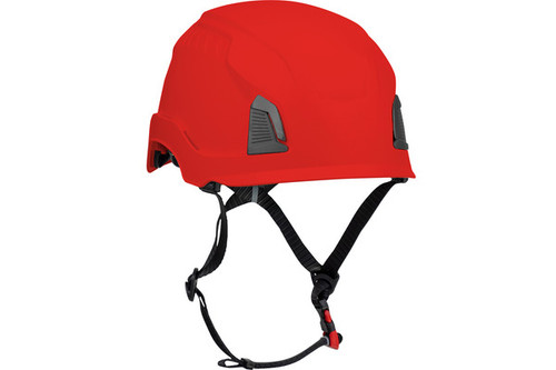 Traverse™ Industrial Climbing Helmet with Mips® Technology, ABS Shell, EPS Foam Impact Liner, HDPE Suspension, Wheel Ratchet Adjustment and 4-Point Chin Strap, Red