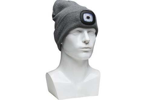 Winter Beanie Cap with LED light, Gray (S360LEDGR)